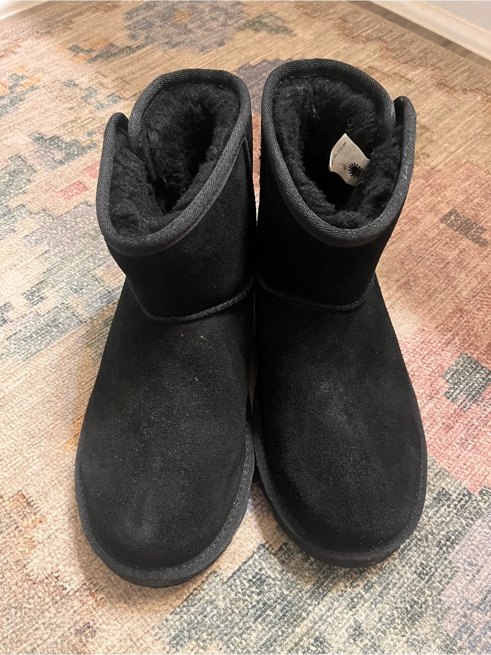 UGG Black Short Button Side Boot - Picture 2 of 8